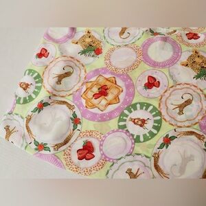 Cheetah brunch plate polyester charmeuse fabric, 2.5 yards